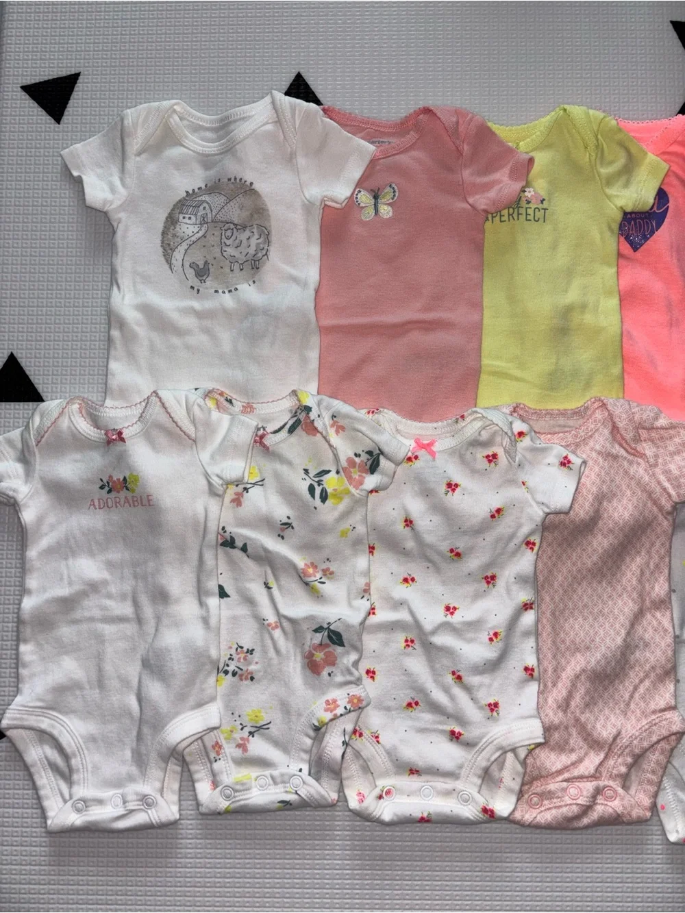Carter’s Mixed Colors Newborn Baby Bodysuits Bundle